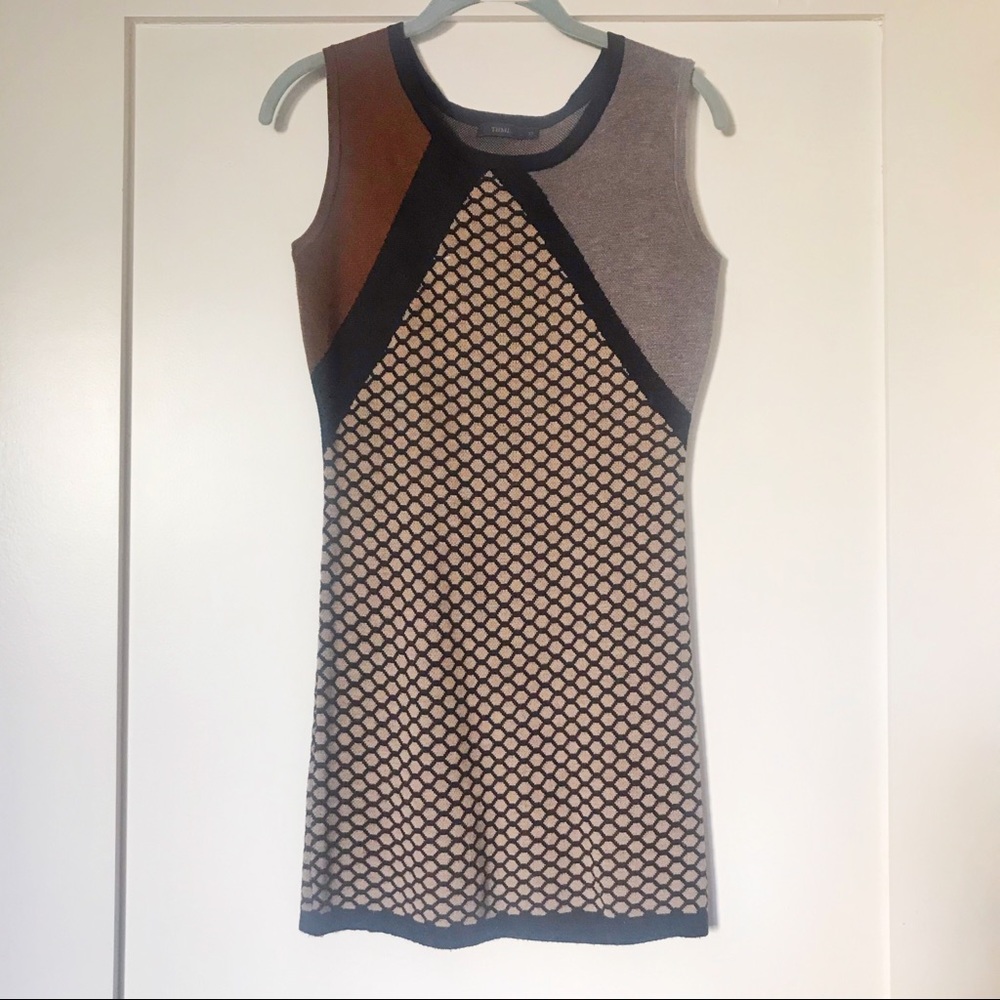 THML Mixed Pattern Sleeveless Sweater Dress